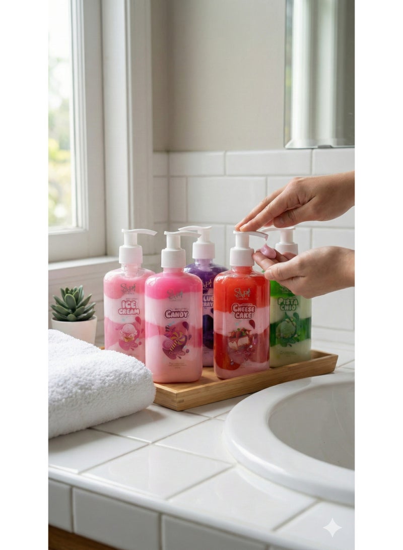 SAPI Cosmetics Pistachio Moisturizing Body Gel & Lotion – Deep Hydration for Body and Bikini Area – Gourmet Pistachio Scent, 300ml - Image 5